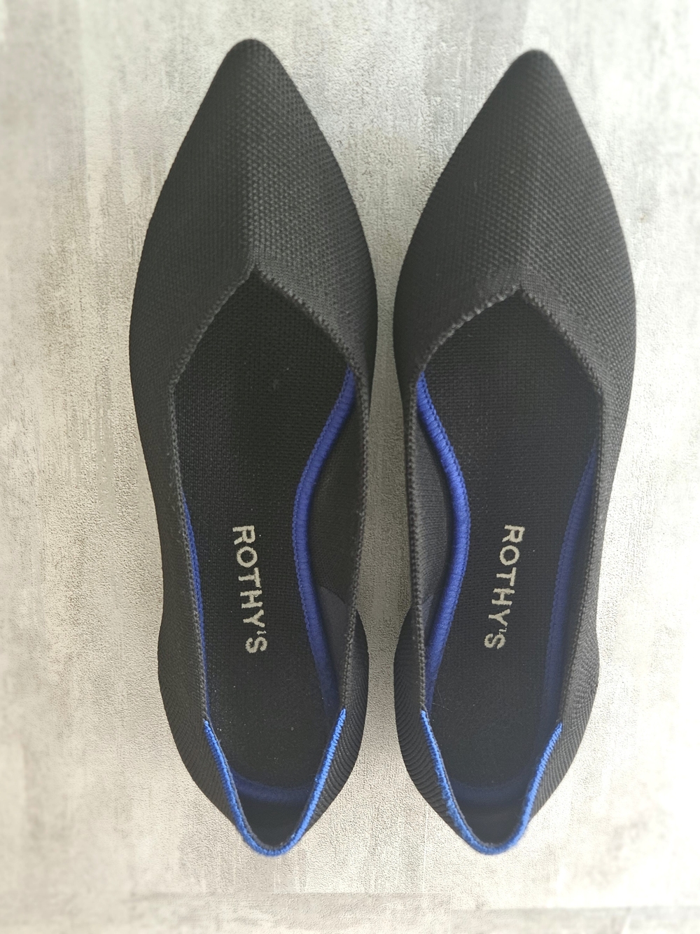 ROTHY'S The Point Black Knit Pointed Toe Flats - Women's Size 7.5 - Picture 9 of 14